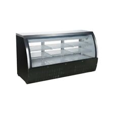 Peakcold 64 Curved Glass Refrigerated Deli Case Meat Showcase Black