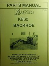 Koyker Kelly Kb60 B60 Backhoe Parts Manual 3 Three Point Attachment Tractor Cat1