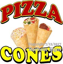 Pizza Cones Decal Choose Your Size Food Truck Concession Vinyl Sign Sticker