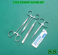 5 Pcs Student Suture Surgical Pack Set Kit Instruments Ds 695