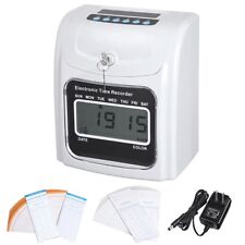 Employee Attendance Punch Time Clock Payroll Recorder Lcd Display With 100 Cards