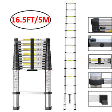165ft Folding Aluminum Telescopic Extension Ladder Step Multi Use Non Slip 5m