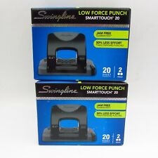 Qty 2 Swingline Low Force 2 Hole Punch Smartouch 20 Sheet Capacity Jam Free