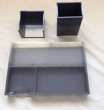 Desk Organizer Set With Antimicrobial Treatment Gray 3 Piece