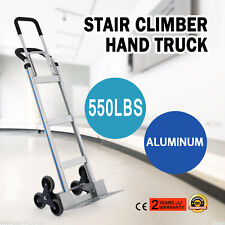 2 In 1 Aluminum Stair Climber Hand Truck Convertible Folding Truck Dolly 550lbs