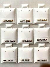 100 White 14k 14kt Gold Puff Earring Display Cards Wholesale Lot Jewelry Store