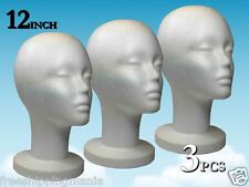 Wig Styrofoam Head Foam Mannequin Display 12 3pcs