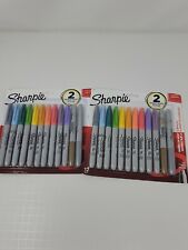 New Lot Of 2 Sharpie Markers Fine Assorted Colors With Gold Amp Silver 12 Ct Packs