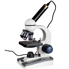 Amscope 40x 400x Portable Student Compound Led Microscope With Digital Camera