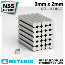 N55 Neodymium Rare Earth Extreme-strength Micro Magnets - 3mm X 2mm Solid Disc