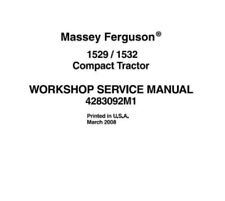 Complete Workshop Service Manual For Massey Ferguson 1529 1532 Compact Tractor