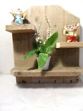 New Hand Made Rustic Pallet Wood Multi Shelf Key Holder - Made In Usa