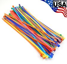 Multi Color Zip Cable Ties 8 40lbs 100pc Made In Usa Nylon Wire Tie Wraps
