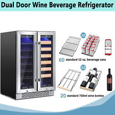 24 Wine And Beverage Refrigerator Dual Zone Wine Beer Fridge Cooler Cellar
