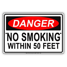 Danger No Smoking Within 50 Feet Decor Novelty Notice Aluminum Metal Sign