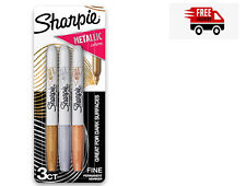 Sharpie Metallic Permanent Markers 3 Count Goldsilverbronze New Usa Pack Of 1