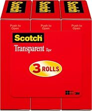 Scotch Transparent Tape 34 In X 1000 In 3 Boxespack 3 Rolls