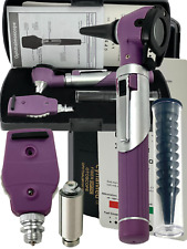 Premium Fiber Optic Mini Otoscope Opthalmoscope Diagnostic Set Ent-purpl Color