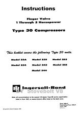Ingersoll Rand Type-30 Models 242 253 Others Air Compressor Instr. Manual