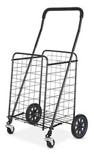 Adjustable Steel Rolling Laundry Basket Shopping Cart Folding Utility Cartblack
