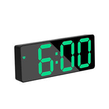 Large Digital Led Display Alarm Clock Snooze Temperature Mode Voice Control