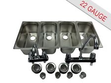 4 Compartment Concession Sink Portable Food Truck Trailer Hand Washing Wfaucets