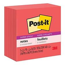 Post-it Super Sticky Notes 2x Sticking Power 3 X 3-inches Red 5-padspack