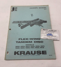 Owners Manual For Krause Flex Wing Disc Harrow 952 953 954 955 956 957 958 959 H