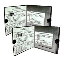 Essential Car Auto Insurance Registration Black Document Wallet Holders 2 Pac