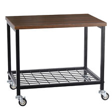2 Tier Table Desk With Wheels Printer Cart Table Storage Shelf For Office Home