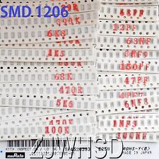 1150pcs Smd 1206 0-10m50value Resistor 2.2pf-1uf40value Capacitor Kit Set