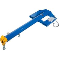 Forklift Telescoping Jib Boom Crane 4000 Lb. Capacity Safety Chain Hook Anchor