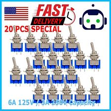 20pcs Mts-101 2 Position Mini Toggle Switch 2 Pin Spst On-off 6a 250vac Us Stock