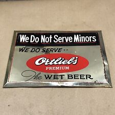 Vintage Ortliebs Beer We Do No Serve Minors Metal Sign Tin Over Cardboard Toc