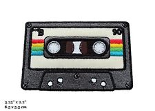 Vintage Cassette Tape 90s Rainbow Music Embroidered Iron On Patch