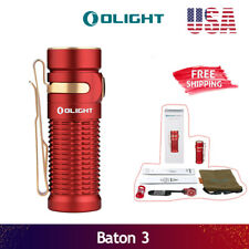 Olight Baton 3 Led Flashlight Torch 1200 Lumen Handheld Magnetic Waterproof Red