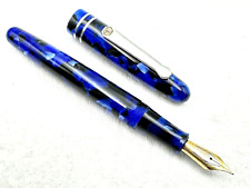 Nice Stipula Levenger Limited Edition Argento Blue Marbled Fountain Pen 18k F