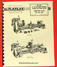 Atlascraftsman 6 Metal Lathe No. 618 Owner Instructions Parts Manual 0051
