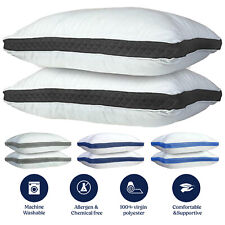 Bed Pillows Set Of 2 Gusseted Neck Support Soft Pillow For Side Back Sleepers