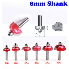 6pcsset Cove Bit With Bearing 8mm Shank Dovetail Router Bit Woodworking Cutter