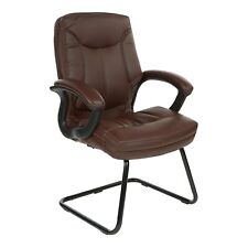 Office Star Fl Series Faux Leather Padded Visitors Chair With Contrast Stitc...