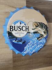 Busch Beer Brewed For Fishing Bottle Cap Metal Beer Sign Man Cave Bar Decor