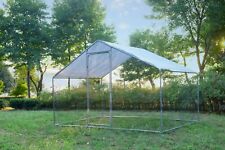 Large Walk-in Metal Chicken Coop 6.6x10x6.6ft Poultry Cage Hen House Wcover