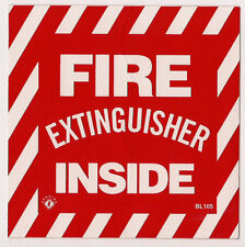 5 Self-adhesive Vinyl Fire Extinguisher Inside Sign...4 X 4 New