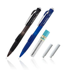 Pentel Twist-erase Click 2-pk 0.7mm Mechanical Pencil Wlead Erasers Black Blue
