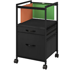 2 Drawer Mobile Lateral Filing Cabinet File Cabinet Open Storage Shelf Rolling