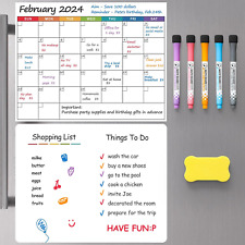 Dry Erase Magnetic Calendar Monthly Planner Blank Whiteboard For Refrigerator