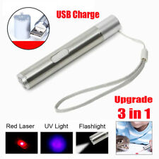 3 In 1 Red Laser Pointeruv Penlightwhite Flashlight Usb Rechargeable Cat Toy
