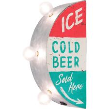 Ice Cold Beer Sold Here Double-sided Marquee Led Sign With Retro Vintage Design