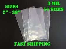Multiple Sizes Clear Poly Bags 3mil Flat Open Top Plastic Packaging Packing Ldpe